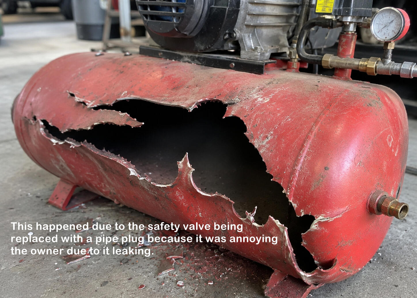 this is what happens when a safety valve is defective or has been removed from an air compressor