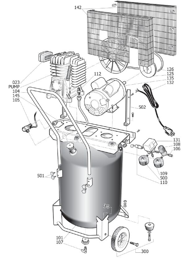 Central Pneumatic 68127 – Main Unit Assembly