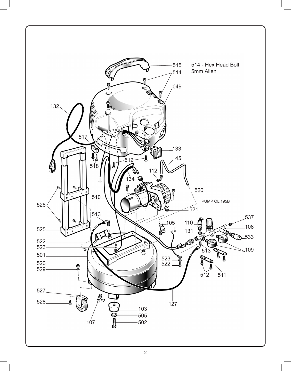 Husky H1506FWH – Main Unit Assembly